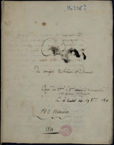 Cahiers de classe (1811-1815) : 3ème cahier