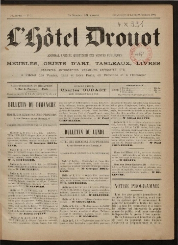 Gazette de l'Hôtel Drouot. 01 : 1891