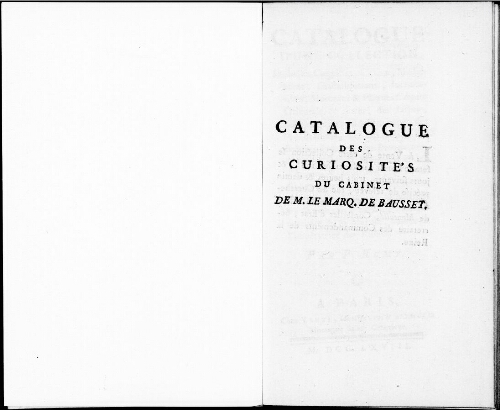 Catalogue d'une collection de belles coquilles, coraux, madrépores, cristallisations, incrustations [...] : [vente du 21 novembre 1768]