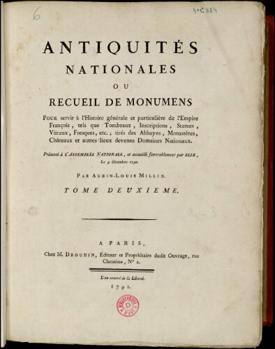 Antiquités nationales ou recueil de monumens. Tomes 2 et 3