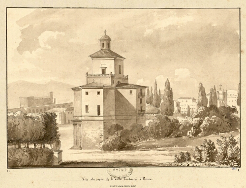 Vue du casin de la Villa Ludovisi à Rome