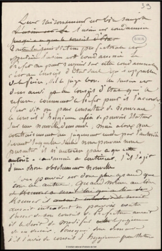 Note manuscrite de Jean-Louis-Ernest Meissonier, [s.d.]