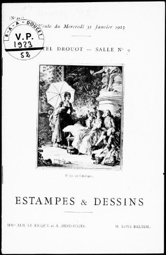 Estampes et dessins : [vente du 31 janvier 1923]