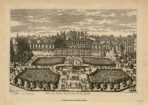 Veüe du Palais Royal du côté du jardin