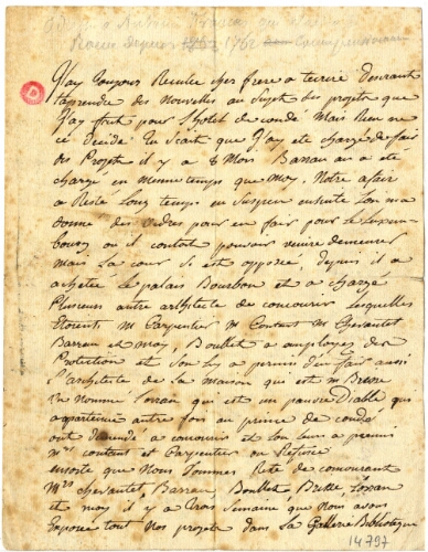 Lettre de Marie-Joseph Peyre, 16 septembre 1764