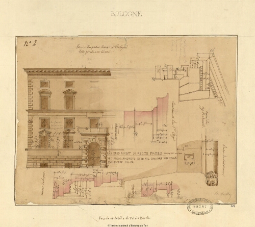 Façade et détails du Palais Bocchi [Bologne]