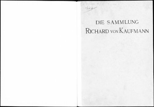 Sammlung Richard von Kaufmann Berlin [II. Band] […] : [vente du 4 décembre 1917]