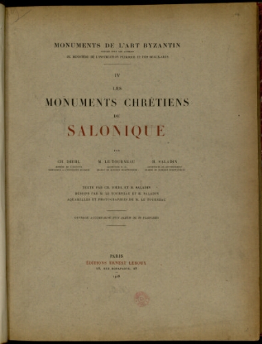 Les Monuments chrétiens de Salonique. Texte