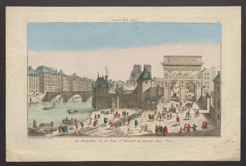 Vue perspective de la Porte Saint Bernard en entrant dans Paris