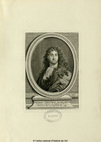 Charles Simonneau, dessinateur et graveur ordinaire du Cabinet du Roy, mort le 22 mars 1728 âgé de 89 ans