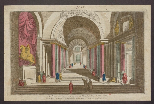 Vue perspective du Vestibule, et de l'Escalier de Saint Pierre de Rome