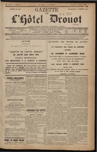 Gazette de l'Hôtel Drouot. 56 : 1938