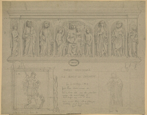 Naples, San Lorenzo, Tombeau de Marie de Durazzo : face de sarcophage [...]
