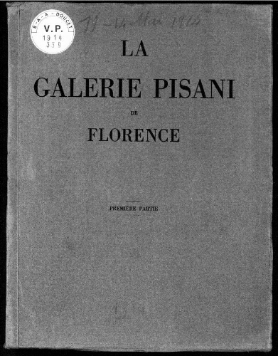 Galerie Pisani de Florence [...] : [vente du 11 mai 1914]