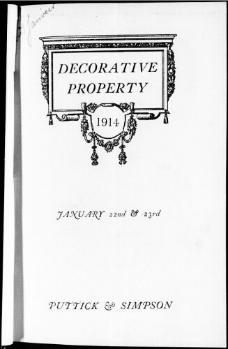Catalogue of porcelain and pottery including a fine set of three longton hall vases [...] : [vente du 22 janvier 1914]