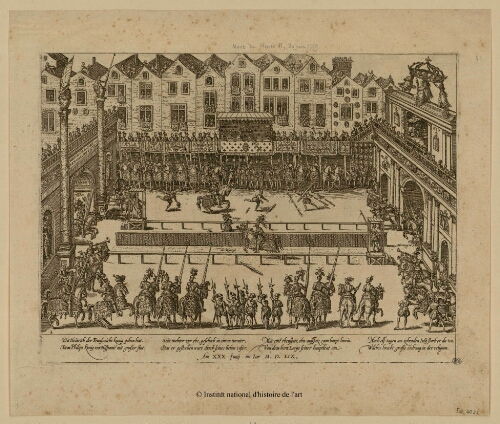 [Henri II mortellement blessé lors du tournoi du 30 juin 1559]