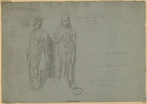 Naples, San Lorenzo, Tombeau de Catherine d'Autriche : figures [...]