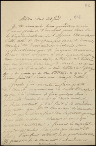 Lettre de Jean-Louis-Ernest Meissonier à Alfred, [s.d.]