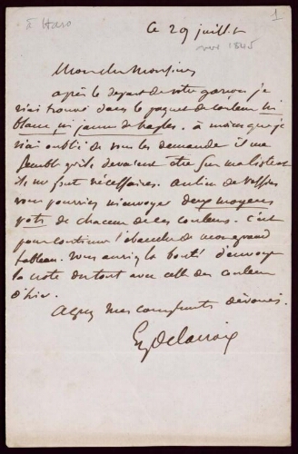 Six lettres [...] d'Eugène Delacroix à Étienne-François Haro