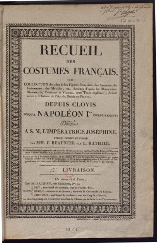 Recueil des costumes français. Tome 1