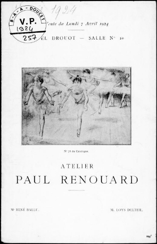 Atelier Paul Renouard : [vente du 7 avril 1924]
