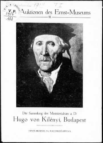 Sammlung Hugo von Kilényi Ministerialrat A. D. […] : [vente du 26 novembre 1917]