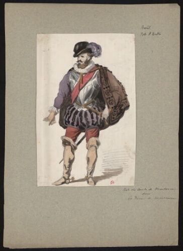 [Dessin de costume pour La Dame de Monsoreau, Théâtre de la Porte Saint-Martin (Paris)]