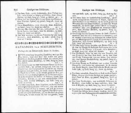 Catalogus van Schilderyen [...] : [vente du 12 octobre 1768]