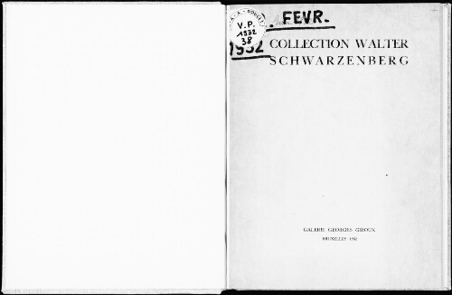 Collection Walter Schwarzenberg : [vente des 1er et 2 février 1932]