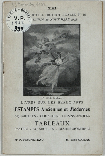 Livres sur les beaux-arts [...] : [vente du 30 novembre 1942]