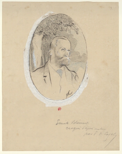 [Portrait d'Emile Blémont d'après un dessin de F.-A. Cazals]
