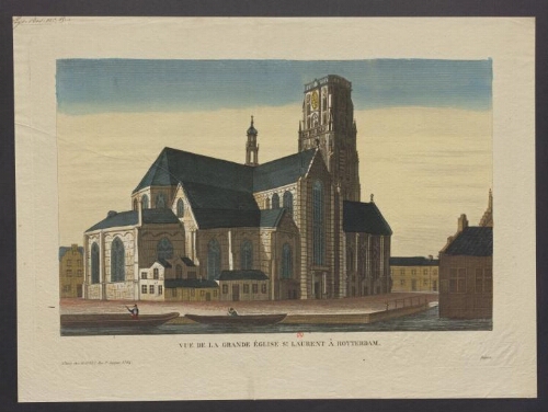 Vue de la grande église Saint Laurent à Rotterdam