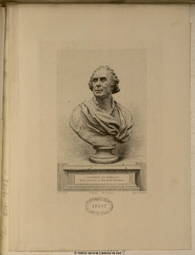 J. Casanova de Seingalt, buste découvert au Château de Waldstein
