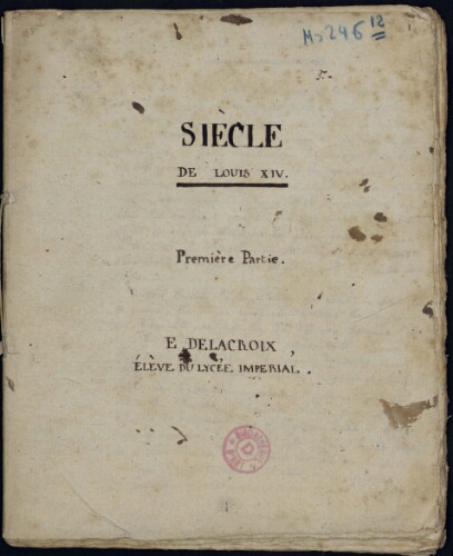 Cahiers de classe (1811-1815) : 12ème cahier