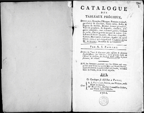 Catalogue des tableaux précieux [...] : [vente du 2 mars 1786]