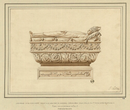 Sarcophage d'un monument élevé à la mémoire du Cardinal Capranicensi dans l'Eglise de Santa Maria Super Minerva [...]