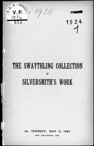Swaythling collection of silversmith's work : [vente du 6 mai 1924]