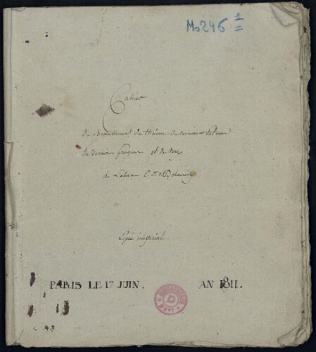 Cahiers de classe (1811-1815) : 1er cahier