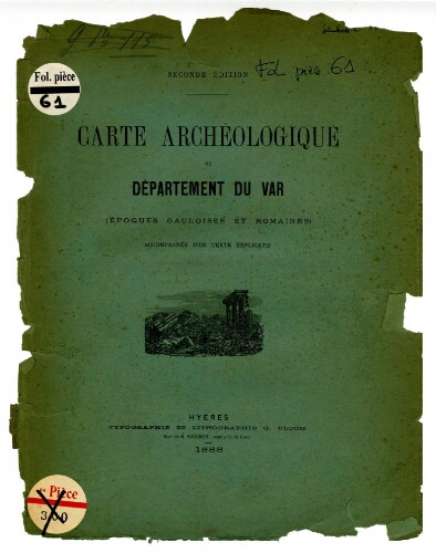 Carte archéologique du département du Var