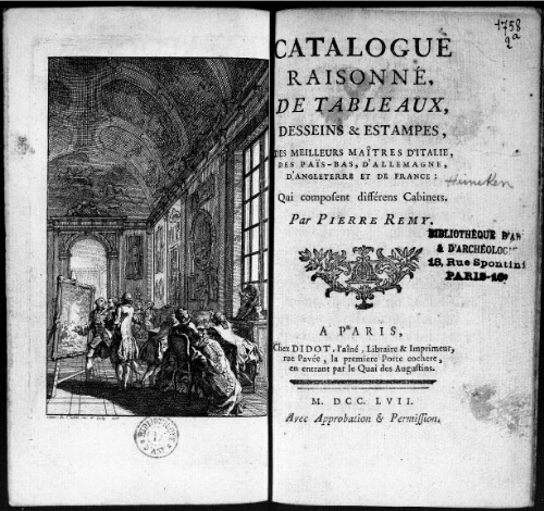 Catalogue raisonné de tableaux, dessins et estampes : [vente du 13 février 1758]