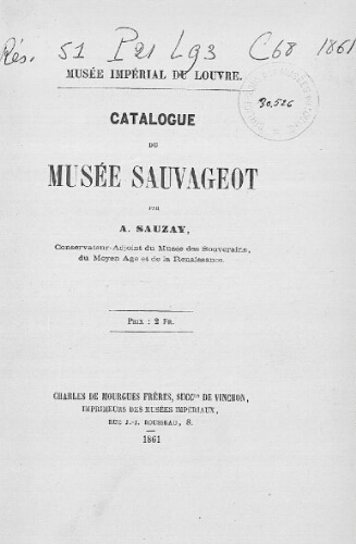 Catalogue du Musée Sauvageot