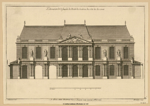 Elévation de la façade de l'Hôtel de Soubise du côté de la cour