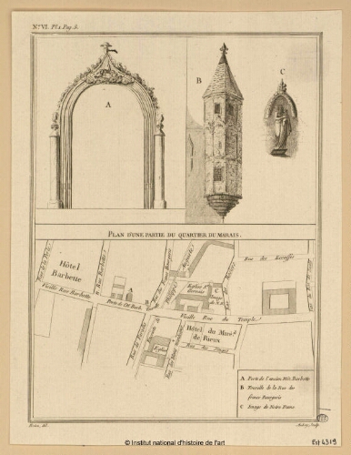 Porte de l'ancien Hôtel Barbette ; Tourelle de la rue des Francs-Bourgeois [...]