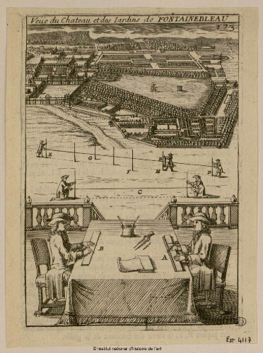 Veüe du Château et des jardins de Fontainebleau