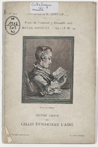 Catalogue des estampes de Gilles Demarteau l'aîné […] : [vente du 7 décembre 1917]