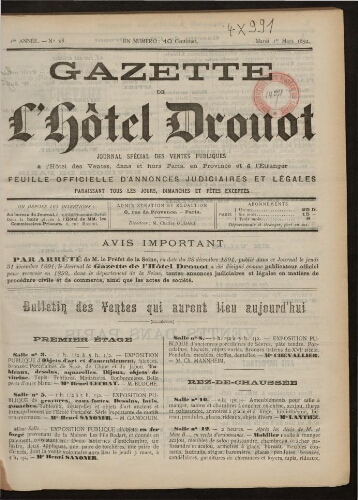 Gazette de l'Hôtel Drouot. 05 : 1892