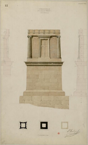 Girgenti 1830, monument antique (dit tombeau de Theron)