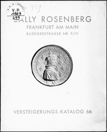 Sammlung von Gold- und Silbermünzen und Medaillen [...] : [vente du 10 juin 1929]