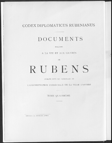 Correspondance de Rubens et documents épistolaires [...]. Tome 4 : 29 octobre 1626-10 août 1628