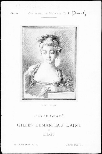 Catalogue des estampes de Gilles Demarteau l'ainé et de G.-Ant. Demarteau […] : [vente des 13 et 14 février 1918]